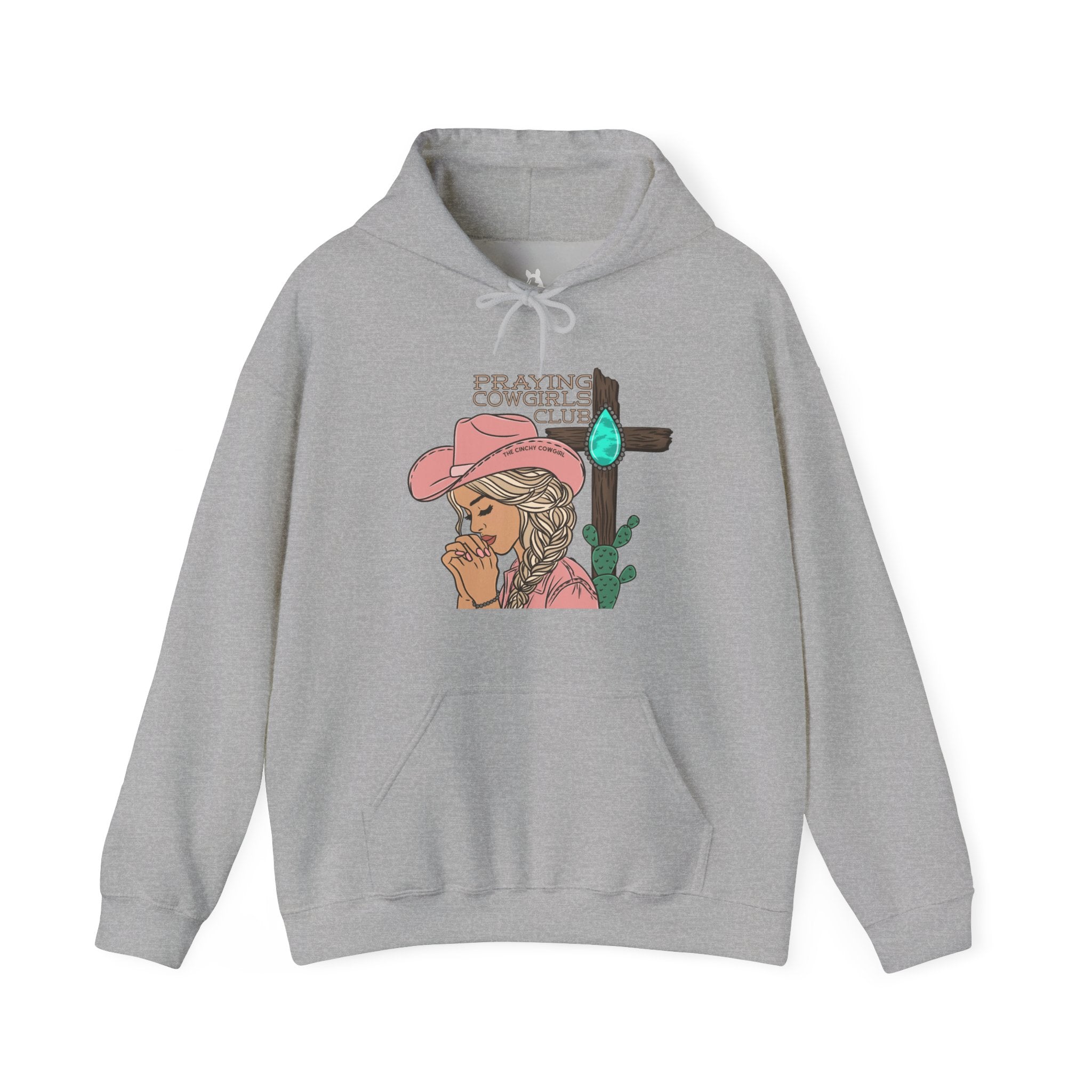 Praying Cowgirls Club Hoodie Hoodie The Cinchy Cowgirl - Print Sport Grey S