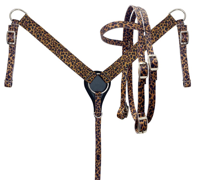 PONY Nylon Leopard Headstall Set headstall set Shiloh   