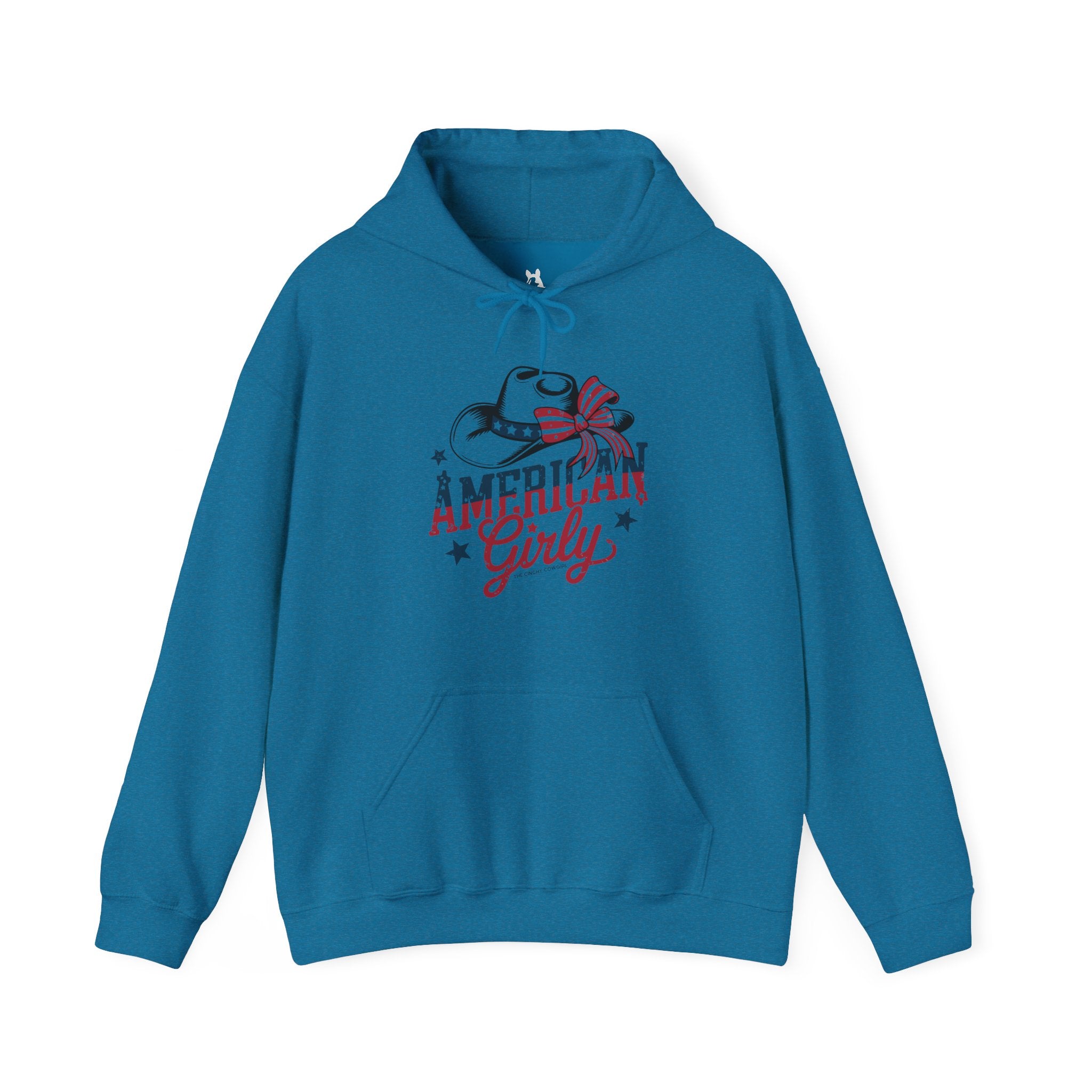 American Girly Hoodie Hoodie The Cinchy Cowgirl - Print Antique Sapphire S