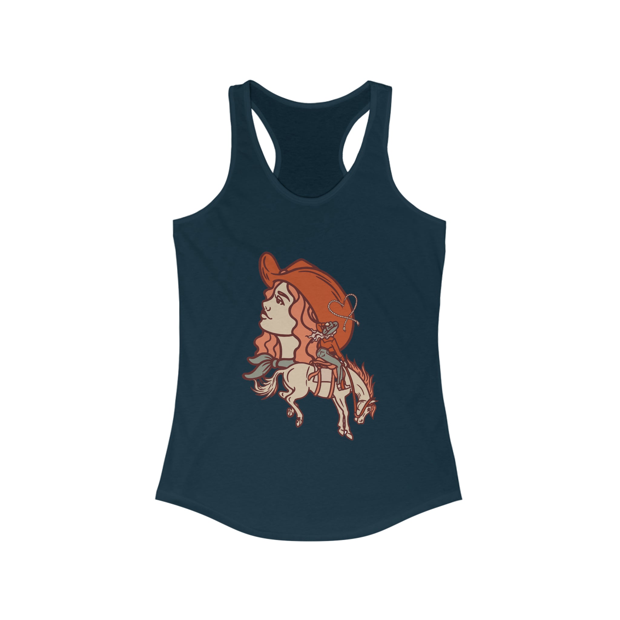 Cowgirl's Soul Racerback Tank tcc graphic tee Printify XS Solid Midnight Navy