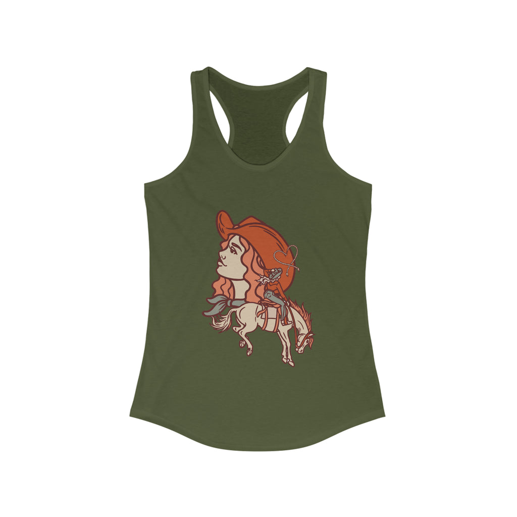 Cowgirl's Soul Racerback Tank tcc graphic tee Printify XS Solid Military Green 