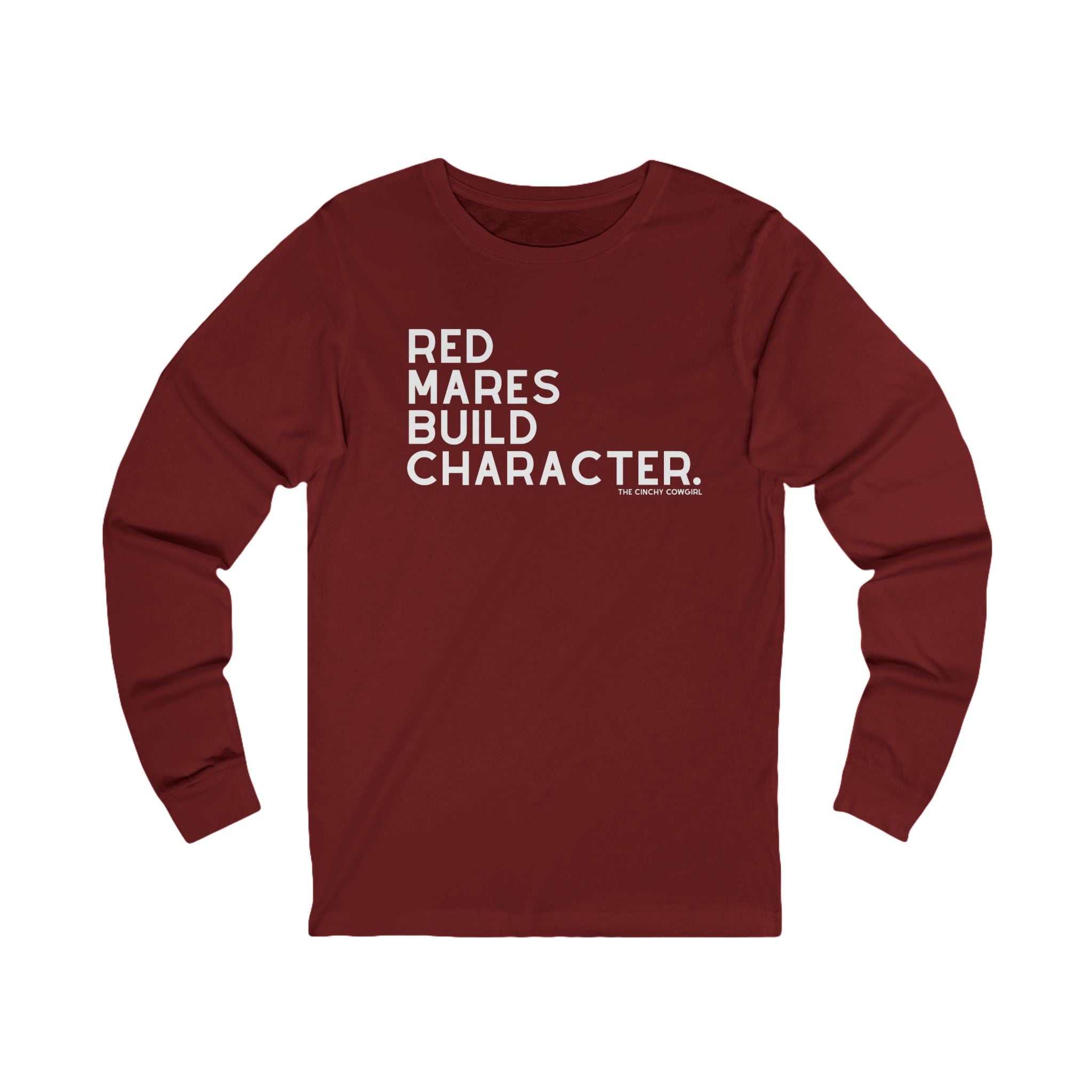 Red Mares Build Character Long Sleeve Tee Long-sleeve The Cinchy Cowgirl - Print S Cardinal