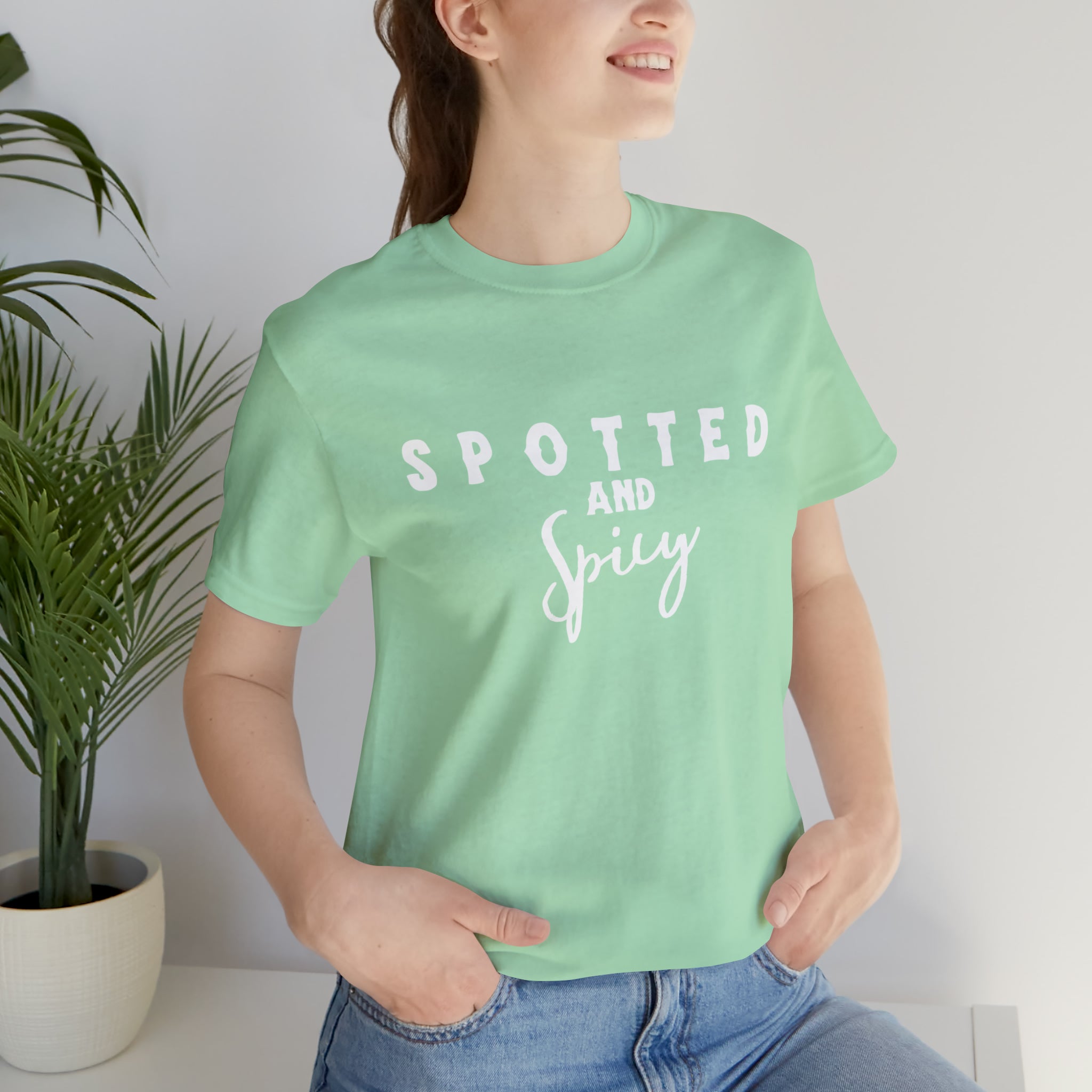 Spotted & Spicy Short Sleeve Tee Horse Color Shirt Printify Mint XS 