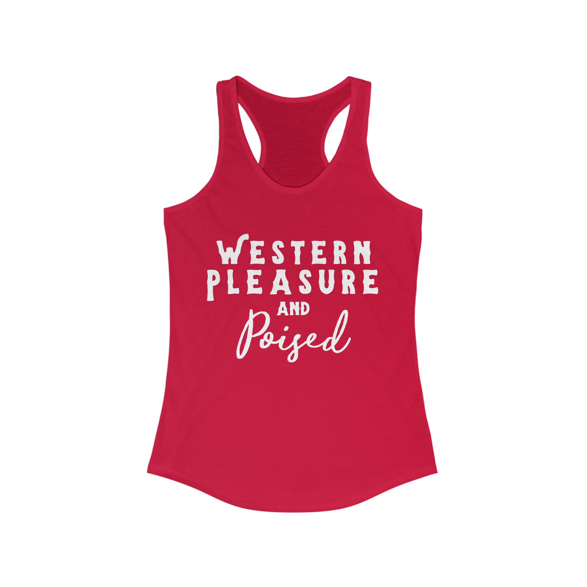 Western Pleasure & Poised Racerback Tank Horse Riding Discipline Tee Printify XS Solid Red 