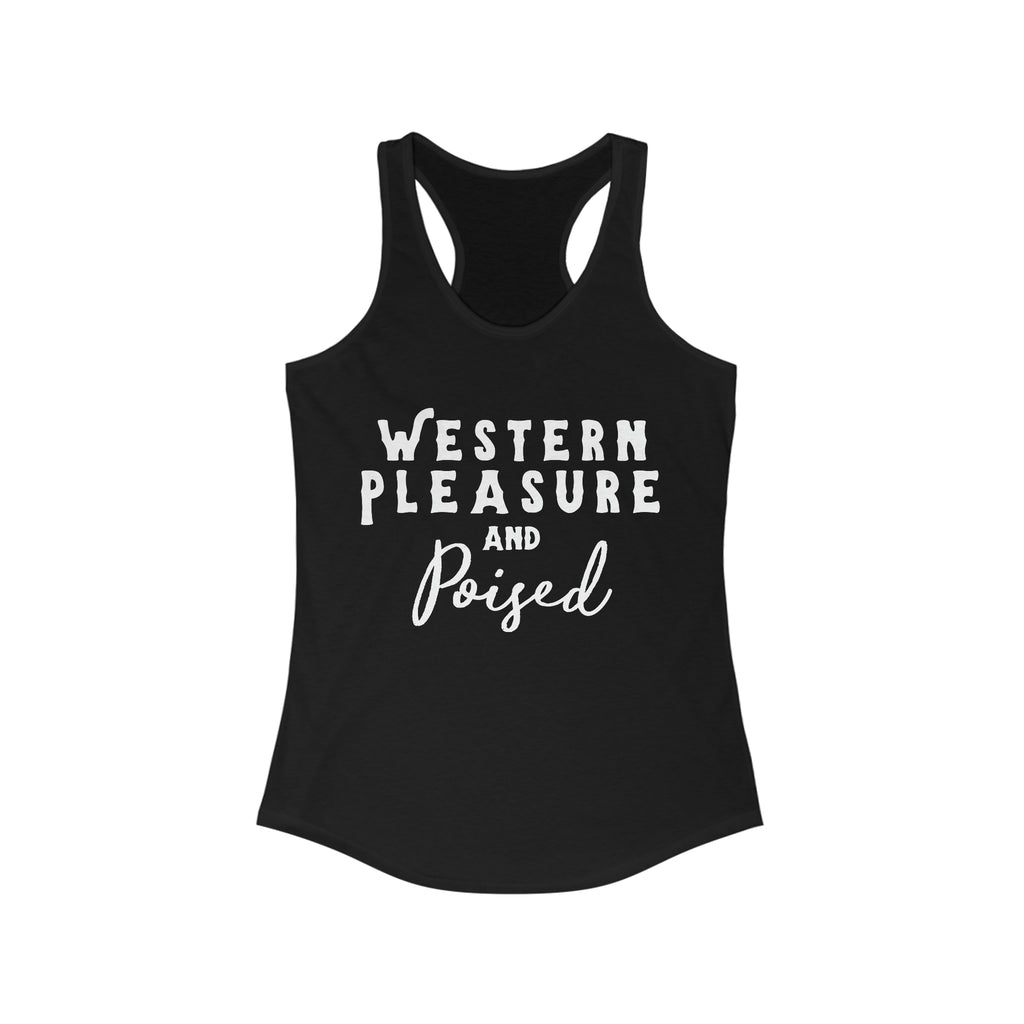 Western Pleasure & Poised Racerback Tank Horse Riding Discipline Tee Printify XS Solid Black 