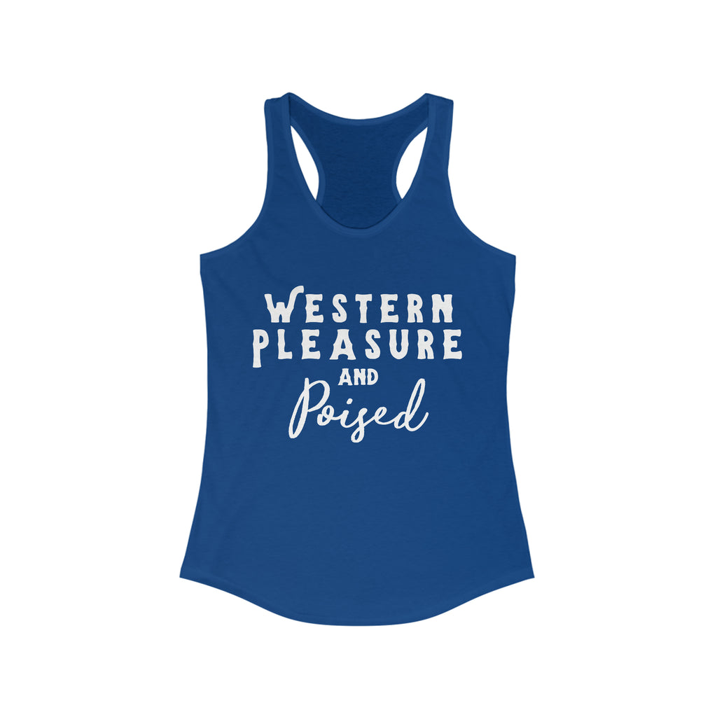 Western Pleasure & Poised Racerback Tank Horse Riding Discipline Tee Printify XS Solid Royal 