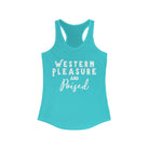 Western Pleasure & Poised Racerback Tank Horse Riding Discipline Tee Printify XS Solid Tahiti Blue 
