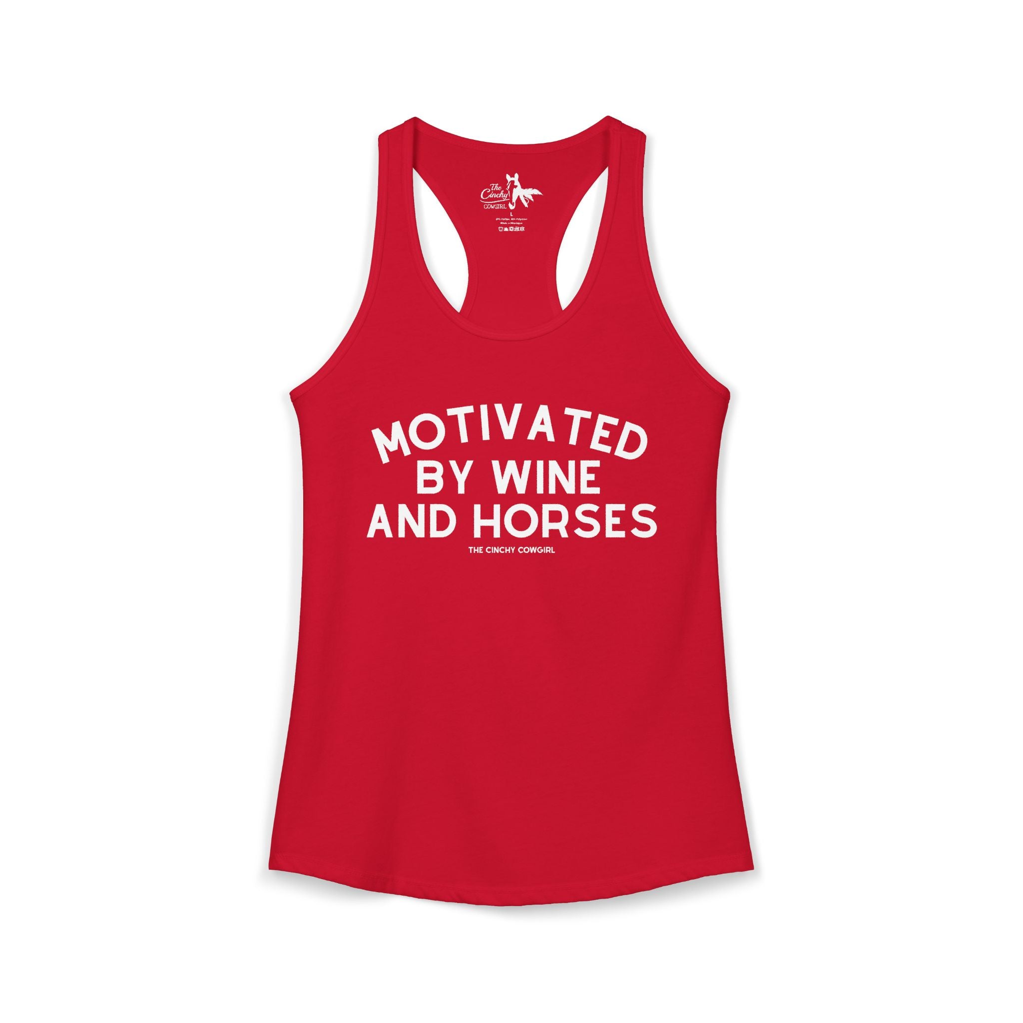 Motivated By Wine & Horses Tank Top Tank Top The Cinchy Cowgirl - Print XS Solid Red