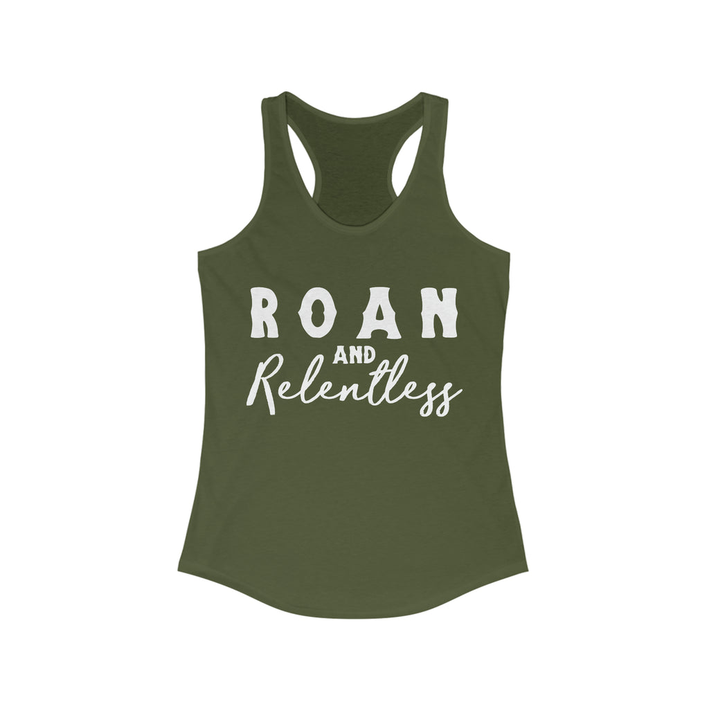 Roan & Relentless Racerback Tank Horse Color Shirts Printify XS Solid Military Green 
