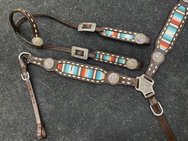 Serape Buckstitch Headstall Set