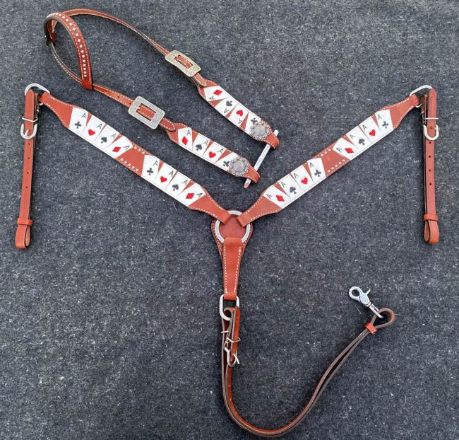 Four of A Kind Painted Headstall Set headstall set Shiloh   
