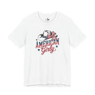 Patriotic American Girly Short Sleeve Tee Graphic Tee The Cinchy Cowgirl - Print White XS