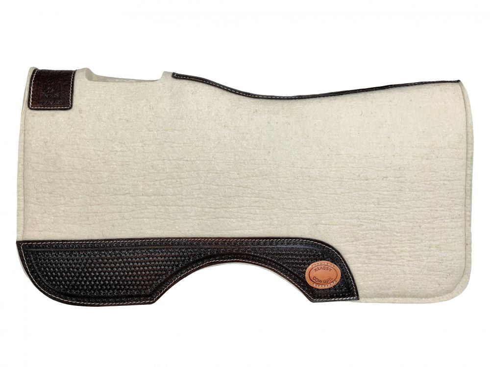 Mohair Basketweave Tooled Wool Saddle Pad western saddle pad Shiloh