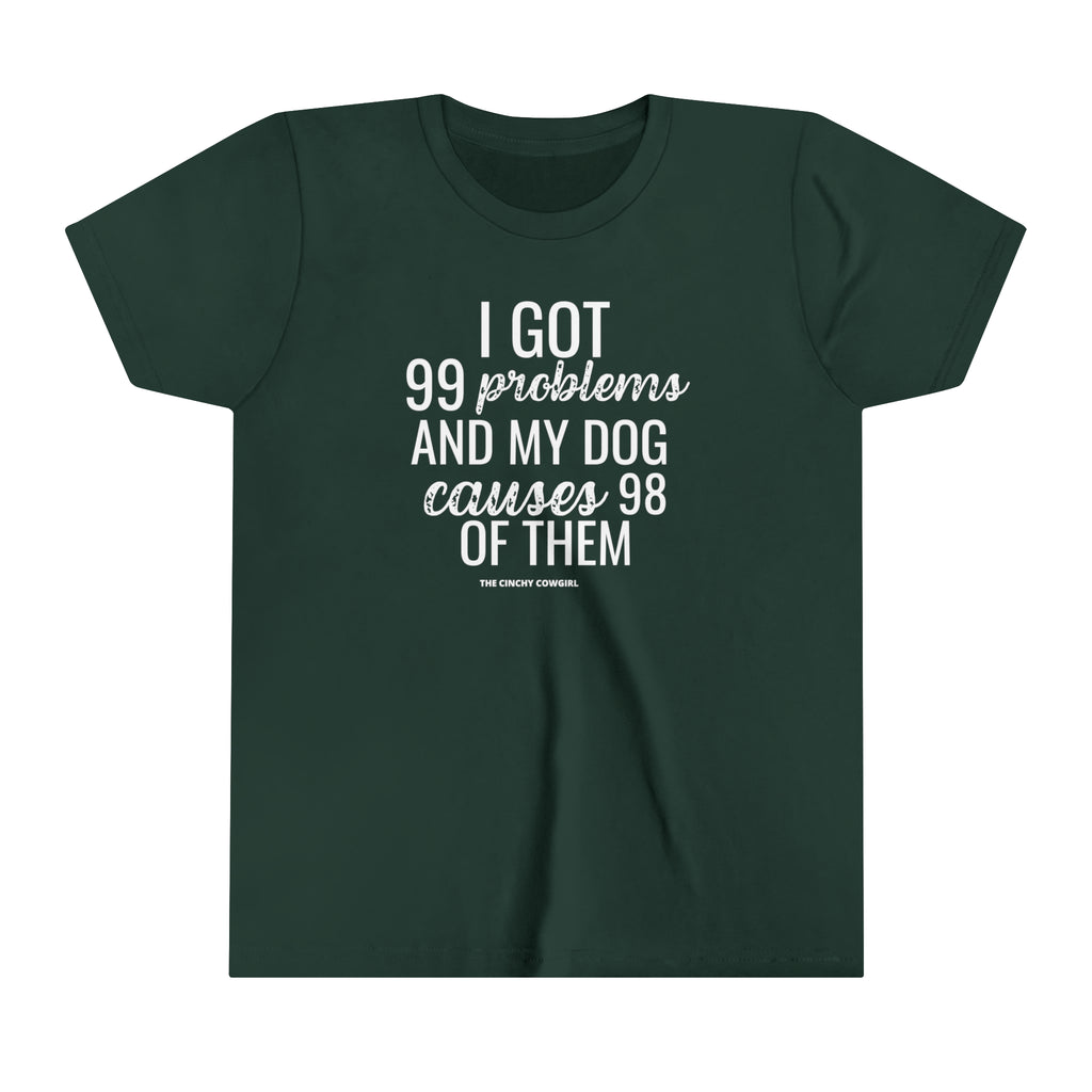 Dog Problem Youth Short Sleeve Tee Forest