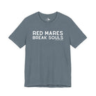 Red Mares Break Souls Short Sleeve Tee T-Shirt The Cinchy Cowgirl - Print Heather Slate XS
