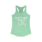 Cutting Horse & Catchy Racerback Tank Horse Riding Discipline Tee Printify XS Solid Mint 