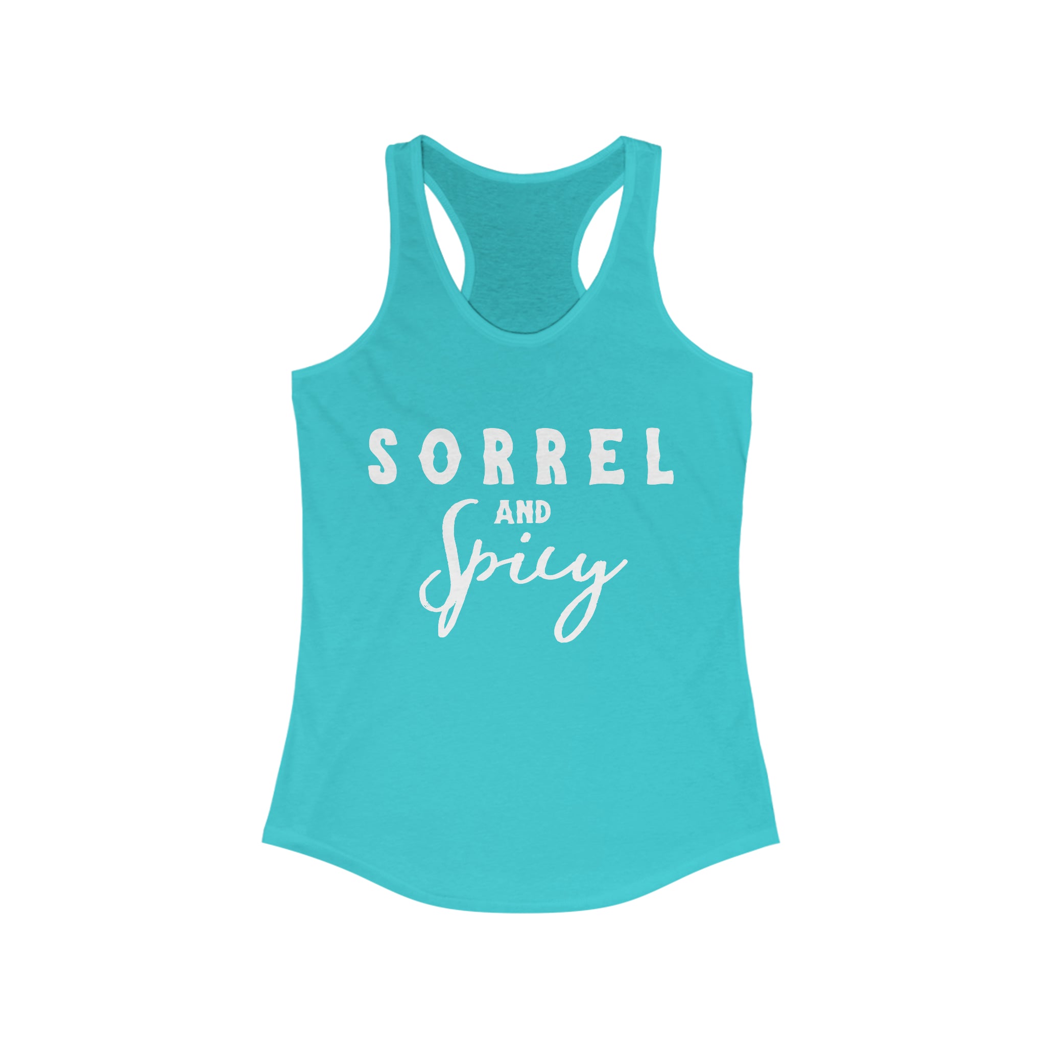Sorrel & Spicy Racerback Tank Horse Color Shirts Printify XS Solid Tahiti Blue