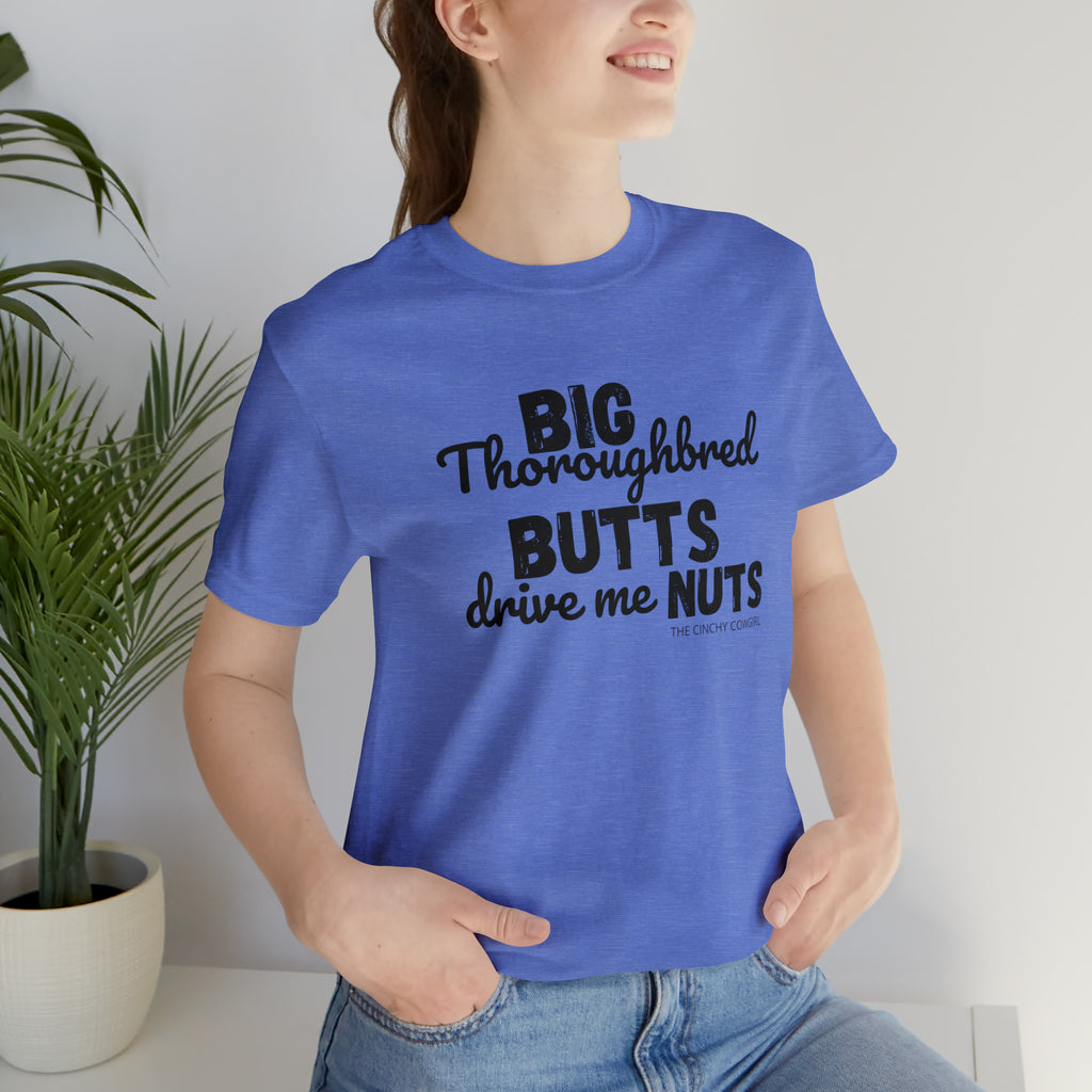 Thoroughbred Butts Short Sleeve Tee tcc graphic tee Printify Heather Columbia Blue XS 