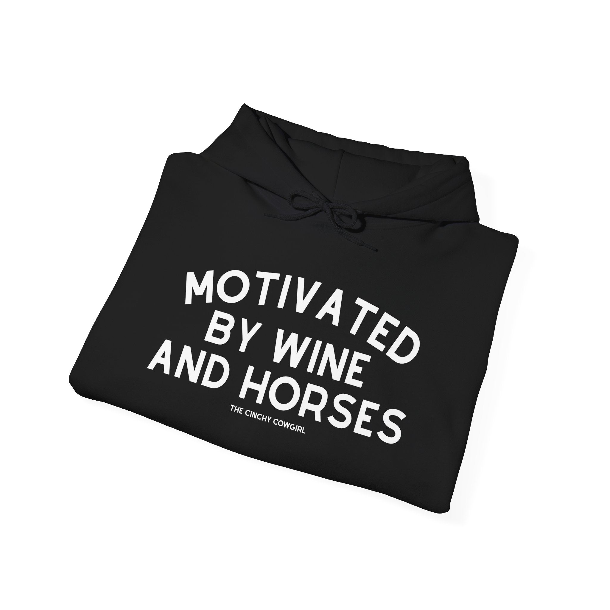 Motivated By Wine & Horses Hoodie Hoodie The Cinchy Cowgirl - Print