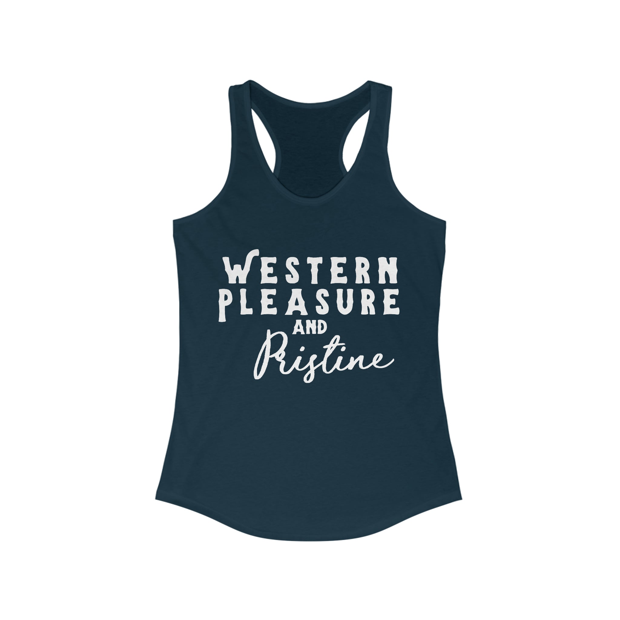 Western Pleasure & Pristine Racerback Tank Horse Riding Discipline Tee Printify XS Solid Midnight Navy 