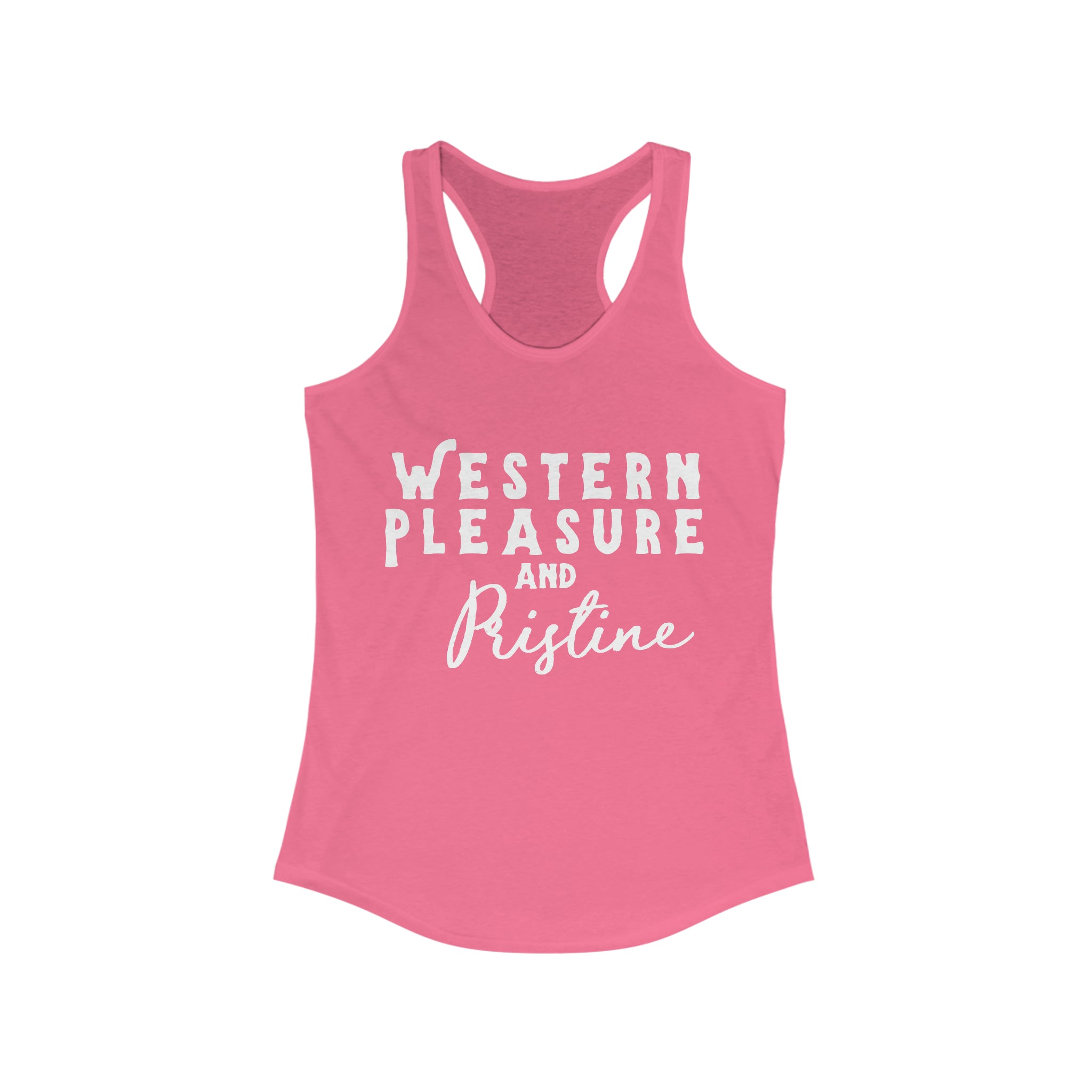 Western Pleasure & Pristine Racerback Tank Horse Riding Discipline Tee Printify XS Solid Hot Pink 