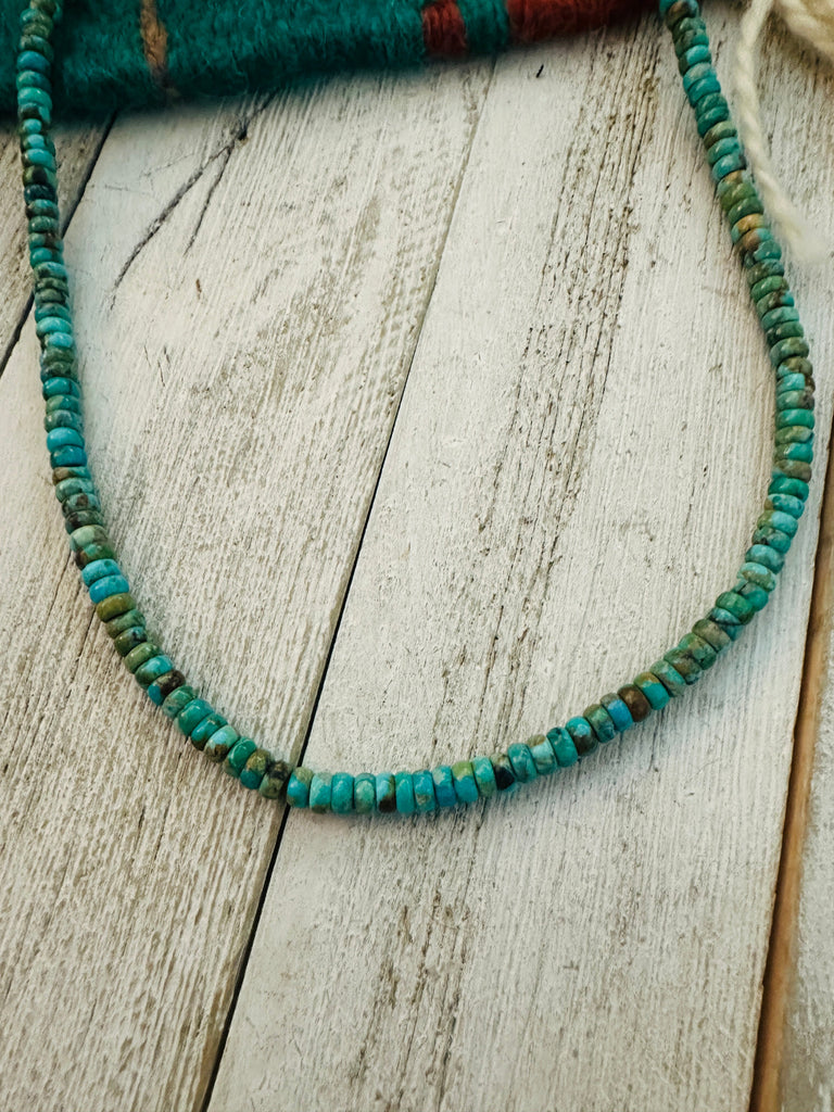 Navajo Turquoise & Sterling Silver Pearl Beaded 16” Necklace NT jewelry Nizhoni Traders LLC   