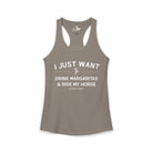 I Just Want to Drink Margaritas And Ride My Horse Tank Top Tank Top The Cinchy Cowgirl - Print XS Solid Warm Gray
