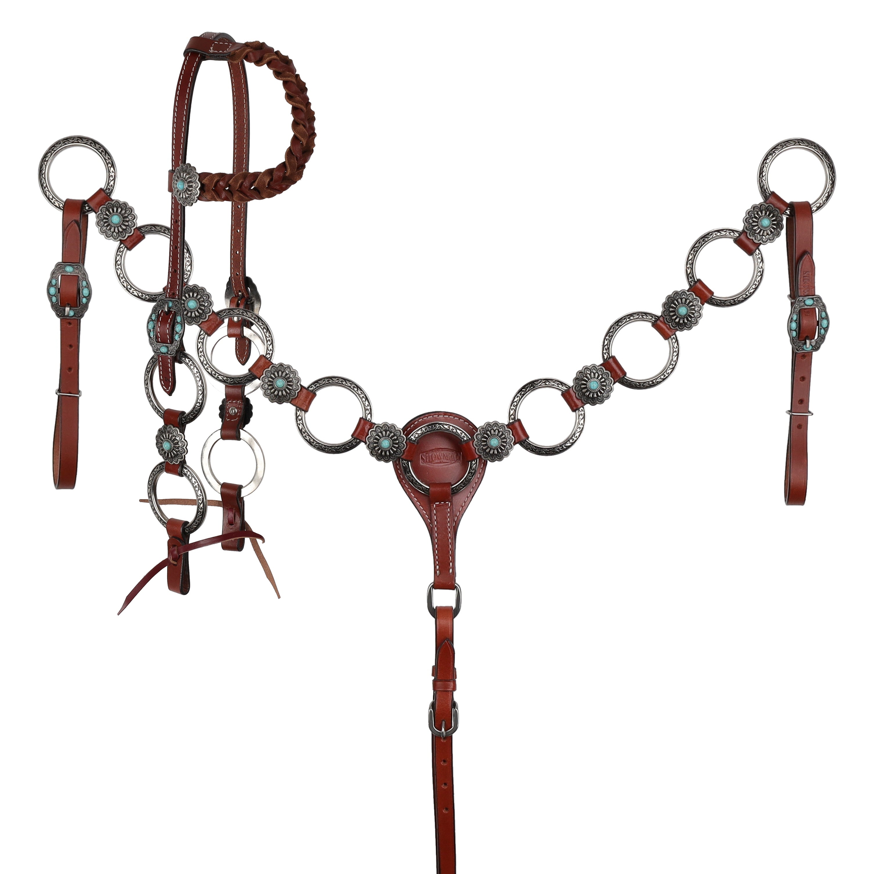 Wildflower Halo One Ear Headstall and Breast Collar Set headstall set Shiloh