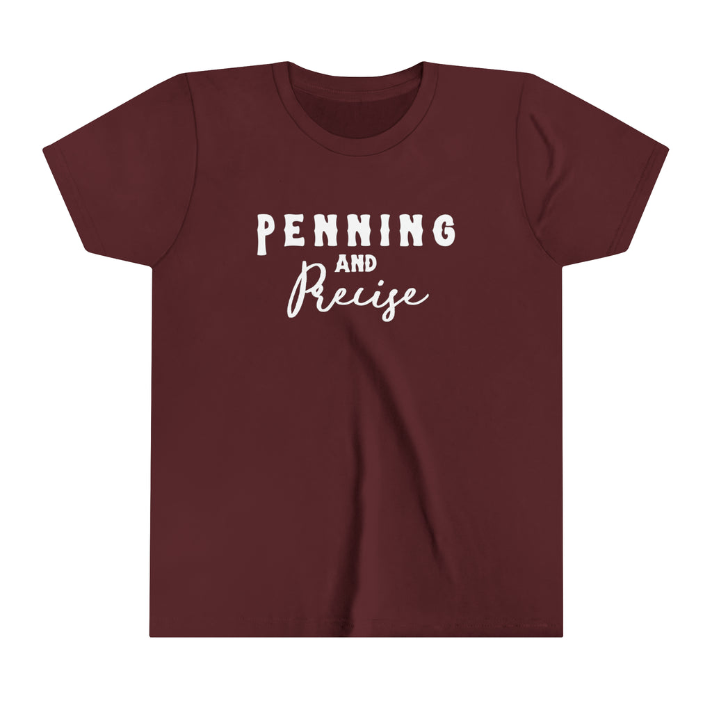 Penning & Precise Youth tee Maroon