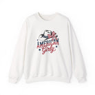 American Girly Fleece Pullover Sweatshirt The Cinchy Cowgirl - Print S White