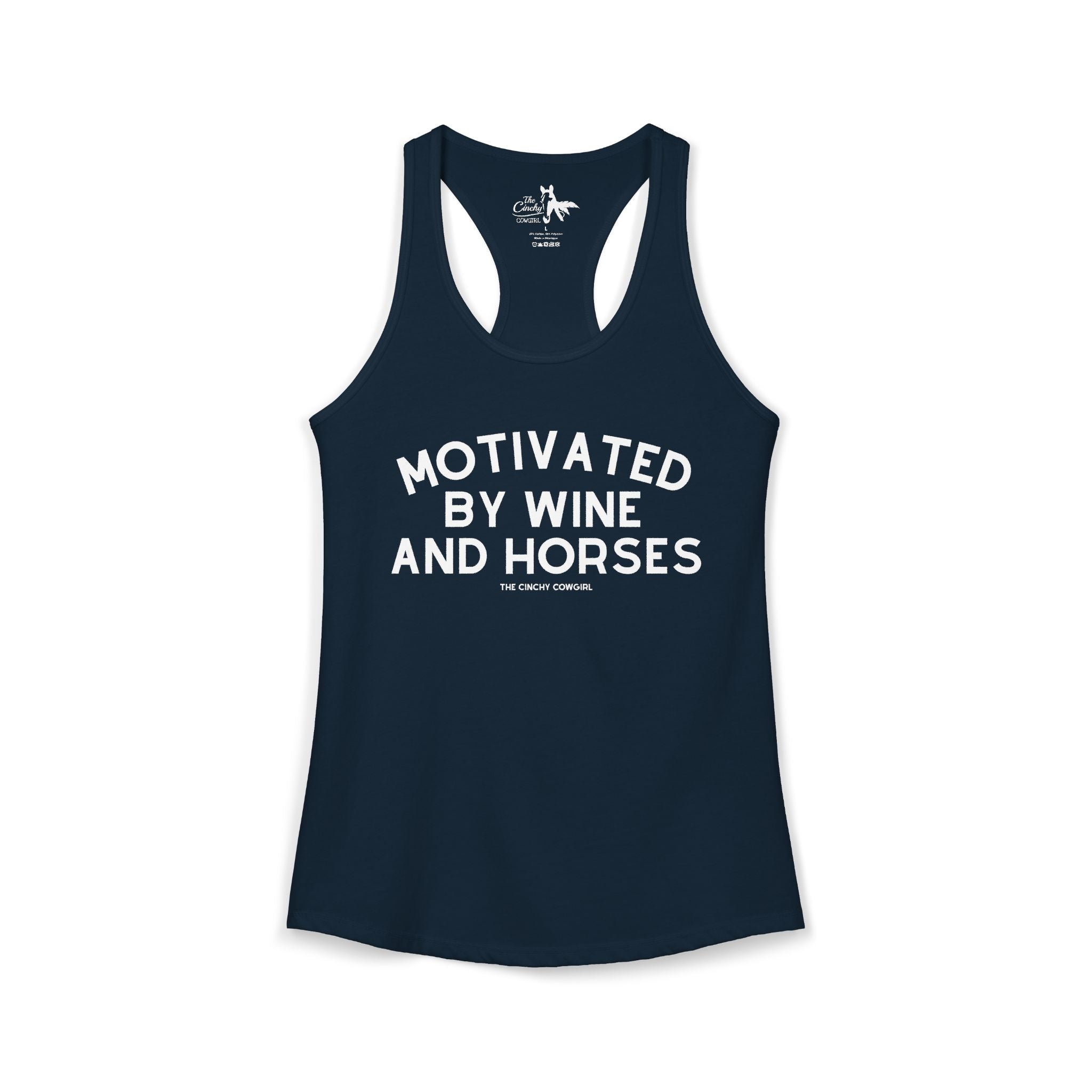 Motivated By Wine & Horses Tank Top Tank Top The Cinchy Cowgirl - Print XS Solid Midnight Navy