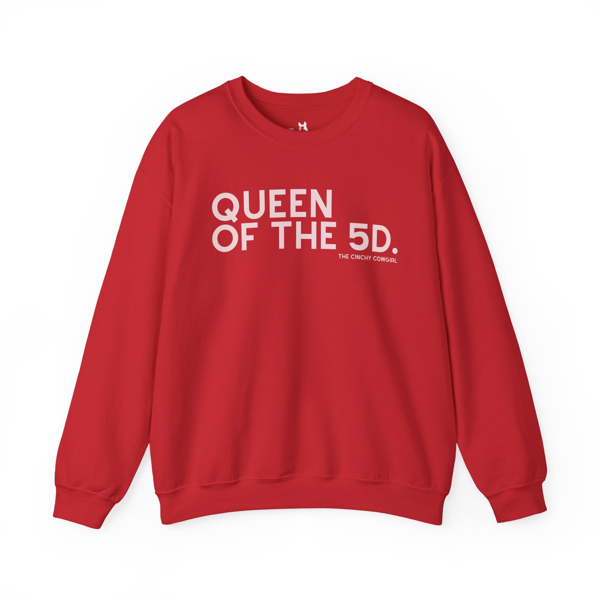 Queen Of The 5D Fleece Pullover Sweatshirt The Cinchy Cowgirl - Print S Red