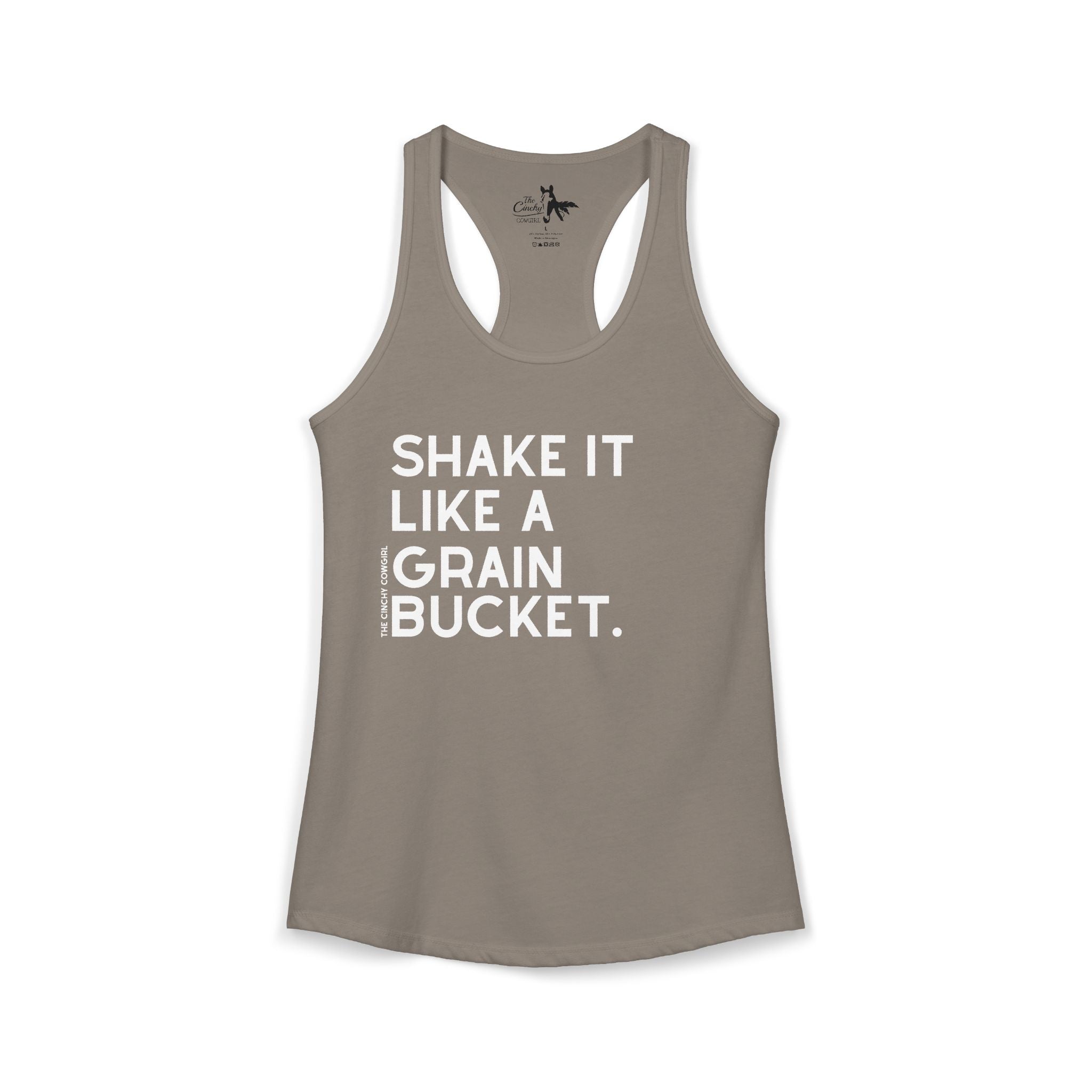 Shake It Like A Grain Bucket Tank Top Tank Top The Cinchy Cowgirl - Print XS Solid Warm Gray
