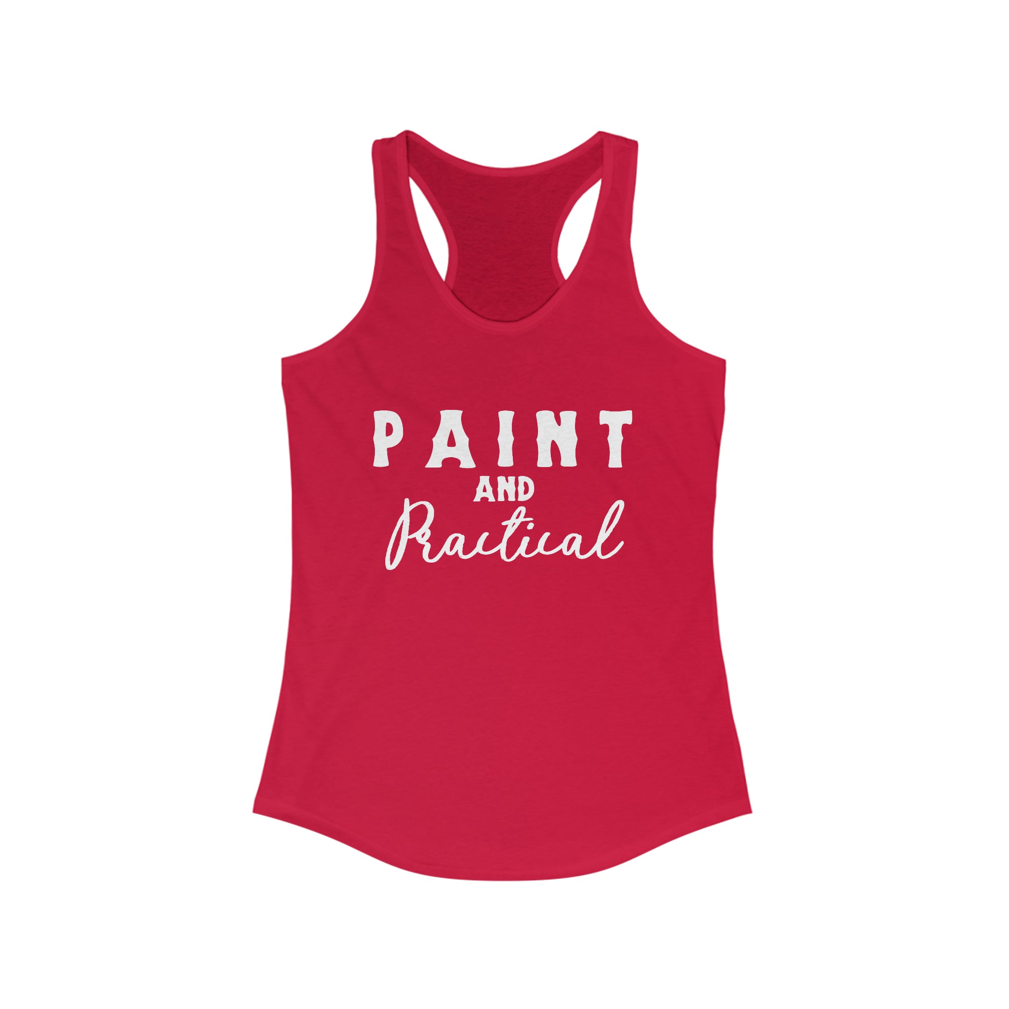 Paint & Practical  Racerback Tank Horse Color Shirts Printify XS Solid Red 