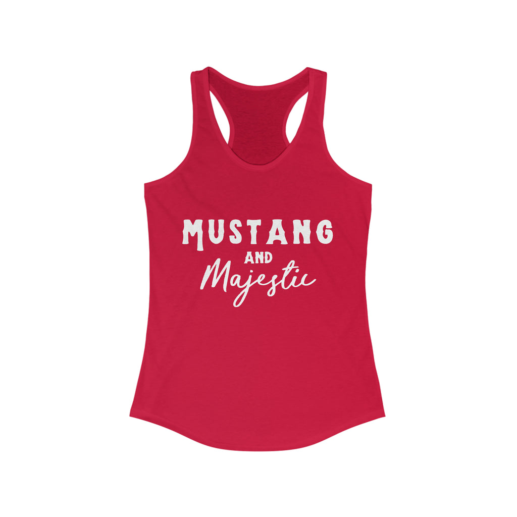 Mustang & Majestic Racerback Tank Horse Color Shirts Printify XS Solid Red 