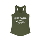 Mustang & Majestic Racerback Tank Horse Color Shirts Printify XS Solid Military Green 