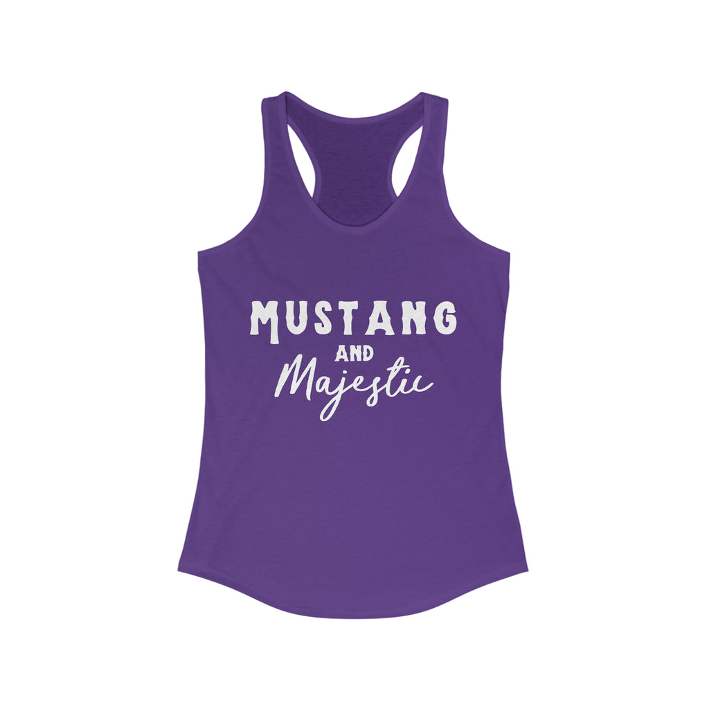 Mustang & Majestic Racerback Tank Horse Color Shirts Printify XS Solid Purple Rush 