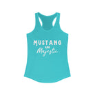 Mustang & Majestic Racerback Tank Horse Color Shirts Printify XS Solid Tahiti Blue 