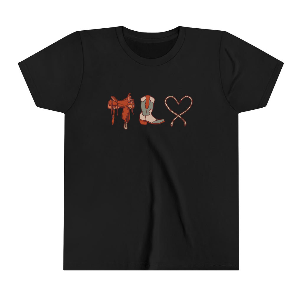 Western Love Youth Short Sleeve Tee Black
