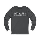 Red Mares Break Souls Long Sleeve Tee Long-sleeve The Cinchy Cowgirl - Print S Asphalt