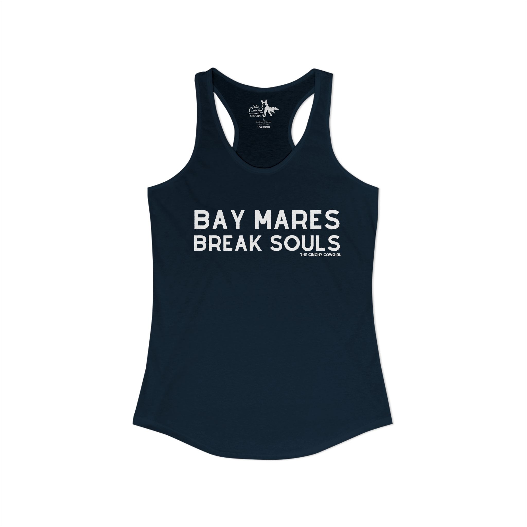 Bay Mares Break Souls Tank Top graphic tank The Cinchy Cowgirl - Print XS Solid Midnight Navy