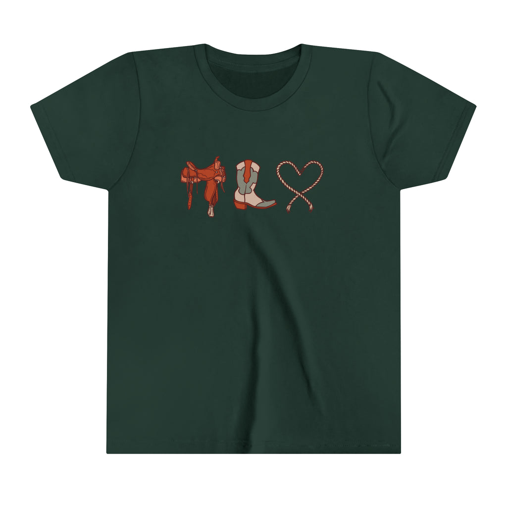 Western Love Youth Short Sleeve Tee Forest