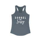 Sorrel & Sassy Racerback Tank Horse Color Shirts Printify XS Solid Indigo 
