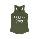 Sorrel & Sassy Racerback Tank Horse Color Shirts Printify XS Solid Military Green