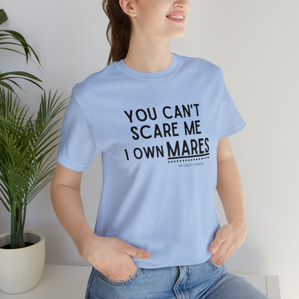You Can't Scare Me I Own Mares Short Sleeve Tee tcc graphic tee Printify Baby Blue XS 