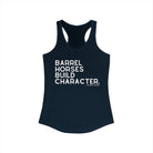 Barrel Horses Build Character Racerback Tank Tank Top The Cinchy Cowgirl - Print XS Solid Midnight Navy