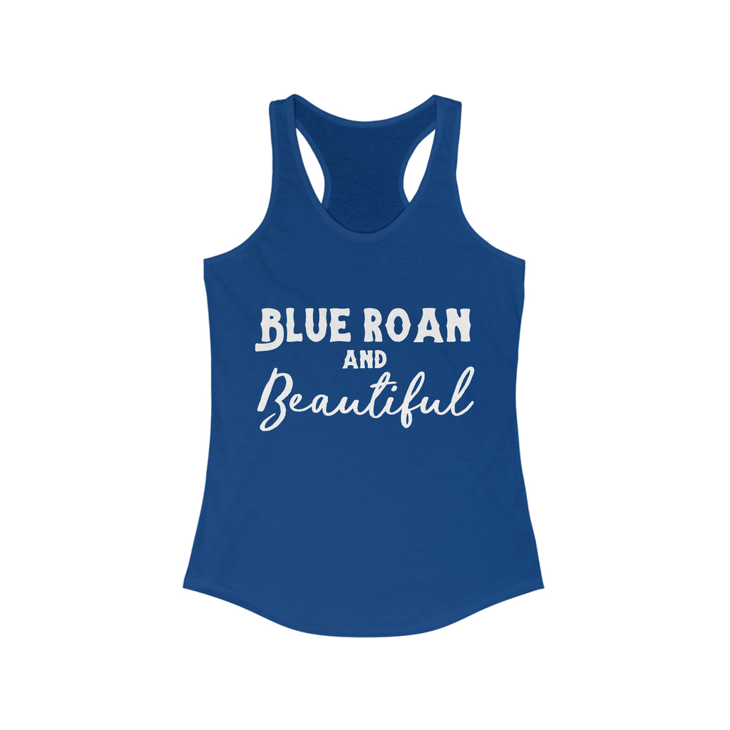 Blue Roan & Beautiful  Racerback Tank Horse Color Shirts Printify XL Solid Royal 