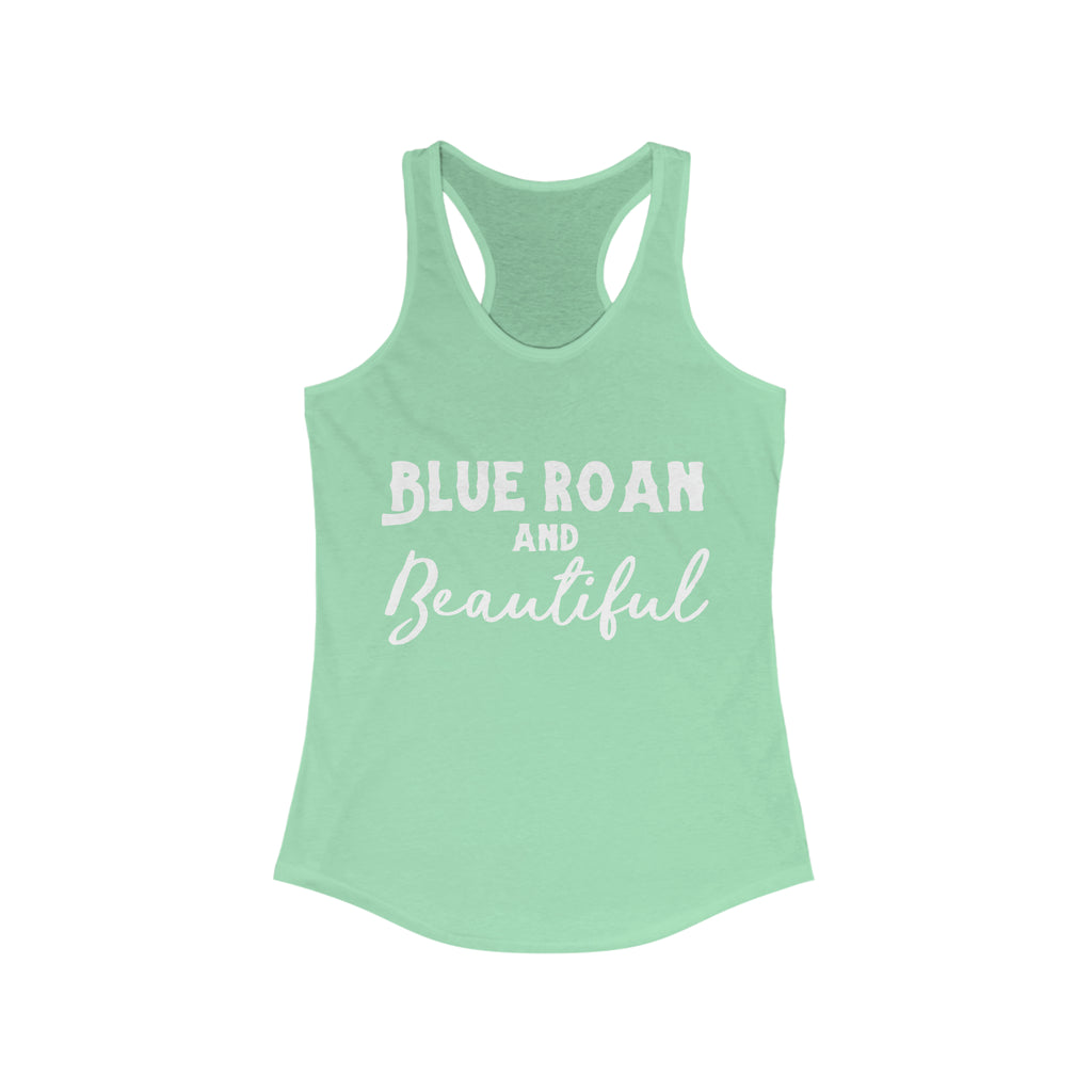 Blue Roan & Beautiful  Racerback Tank Horse Color Shirts Printify XS Solid Mint 