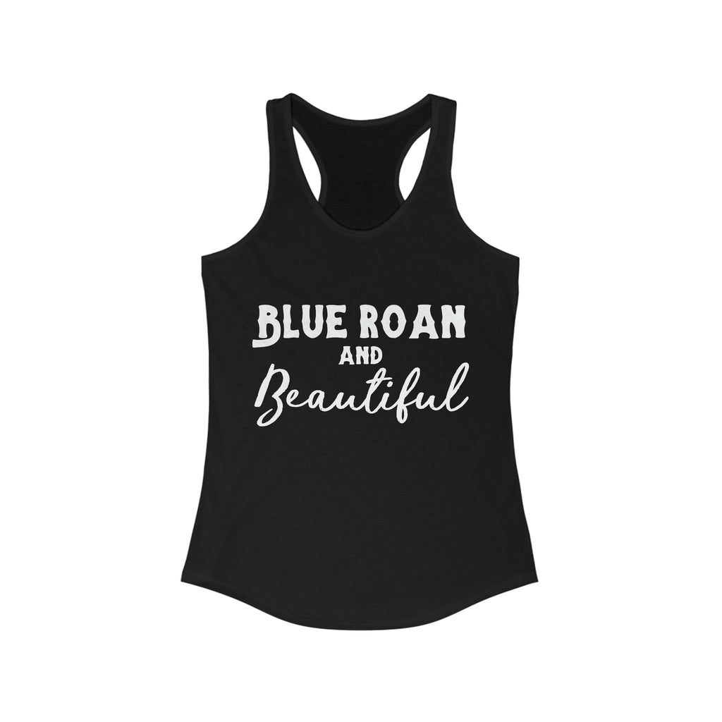 Blue Roan & Beautiful  Racerback Tank Horse Color Shirts Printify S Solid Black 