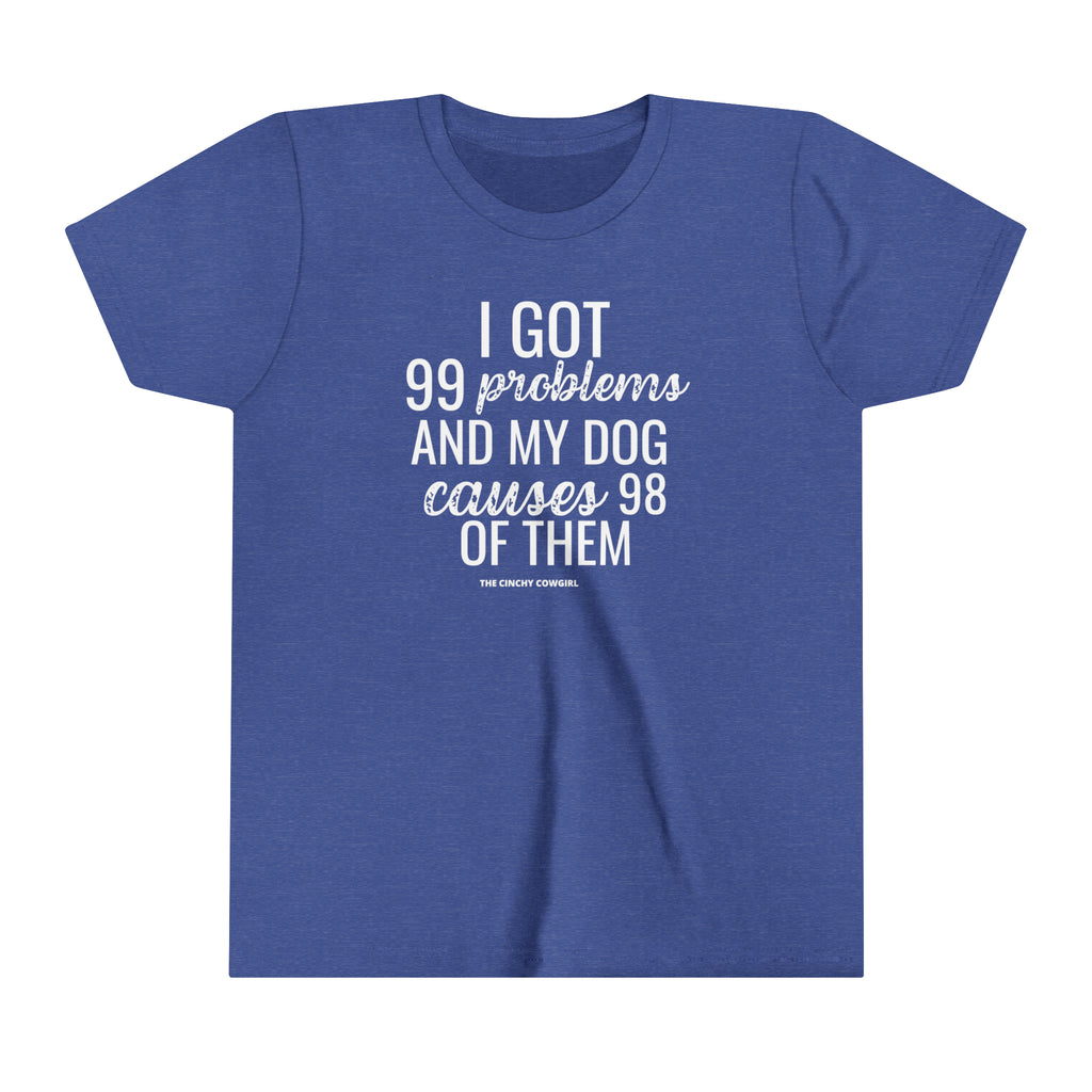 Dog Problem Youth Short Sleeve Tee Royal